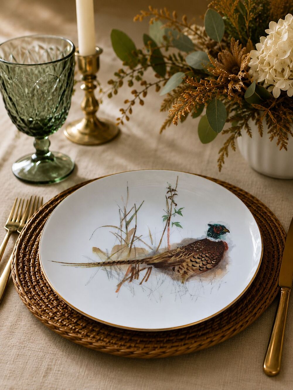 Vintage Enesco Woodland Haven Pheasant Plate Hans Paul Luetcke 1976 Fine China